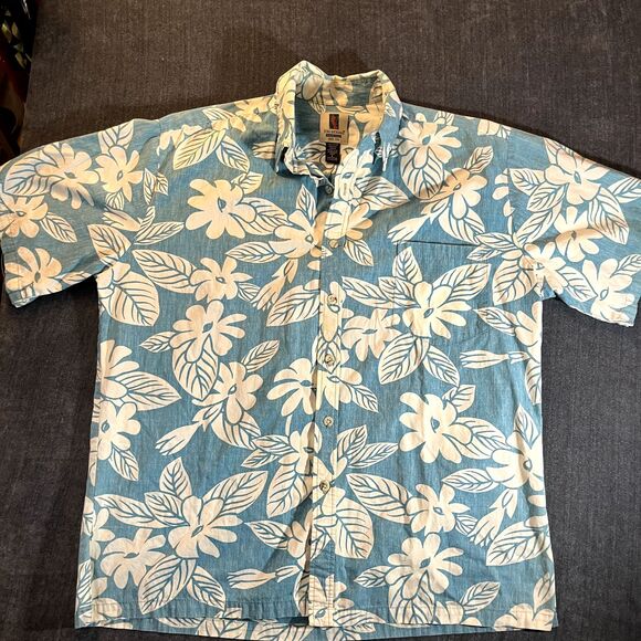 Tori Richard Other - VTG Tori Richard Shirt Mens Large Blue Floral Hawaiian Aloha Made Hawaii Camp